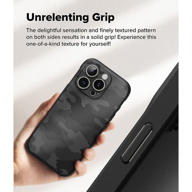 Ringke Onyx Design Case Compatible with iPhone 16 Pro Max, Enhanced Grip Tough Flexible TPU Shockproof Rugged TPU Bumper Drop Protection Phone Cover - Camo Black
