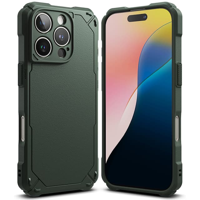 Ringke Rugged Gear Compatible With iPhone 16 Pro Max Case , Prevents Oily Smudges Non-Slip Enhanced Grip Protective Cover Designed for iPhone 16 Pro Max Cover- Dark Green