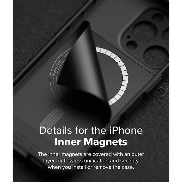 Ringke Rugged Gear Magnetic Compatible With iPhone 16 Pro Max Case , Prevents Oily Smudges Non-Slip Enhanced Grip Protective Cover Designed for iPhone 16 Pro Max Cover- Black