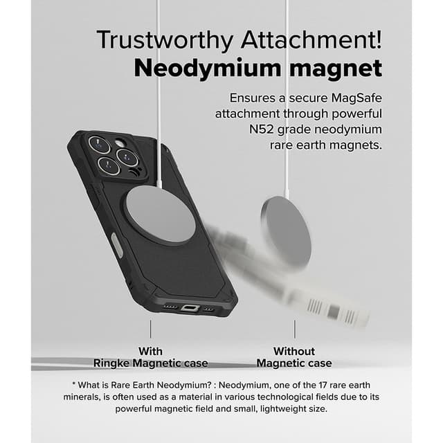 Ringke Rugged Gear Magnetic Compatible With iPhone 16 Pro Max Case , Prevents Oily Smudges Non-Slip Enhanced Grip Protective Cover Designed for iPhone 16 Pro Max Cover- Black