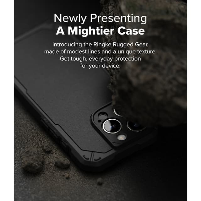 Ringke Rugged Gear Magnetic Compatible With iPhone 16 Pro Max Case , Prevents Oily Smudges Non-Slip Enhanced Grip Protective Cover Designed for iPhone 16 Pro Max Cover- Black