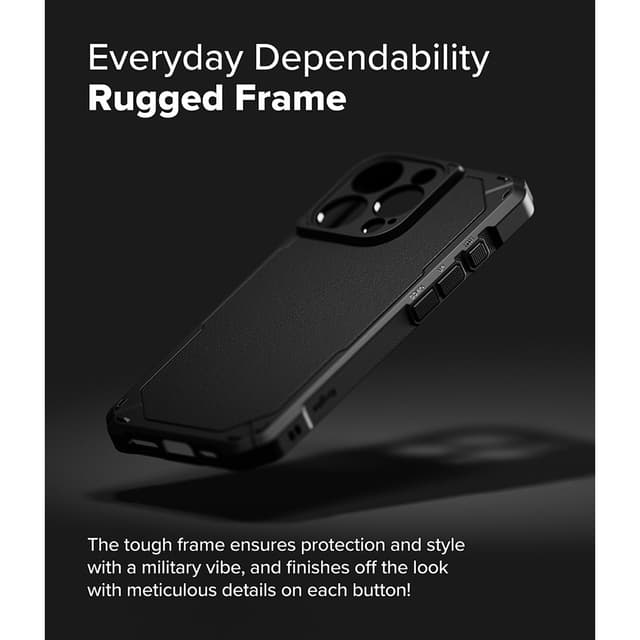 Ringke Rugged Gear Magnetic Compatible With iPhone 16 Pro Max Case , Prevents Oily Smudges Non-Slip Enhanced Grip Protective Cover Designed for iPhone 16 Pro Max Cover- Black