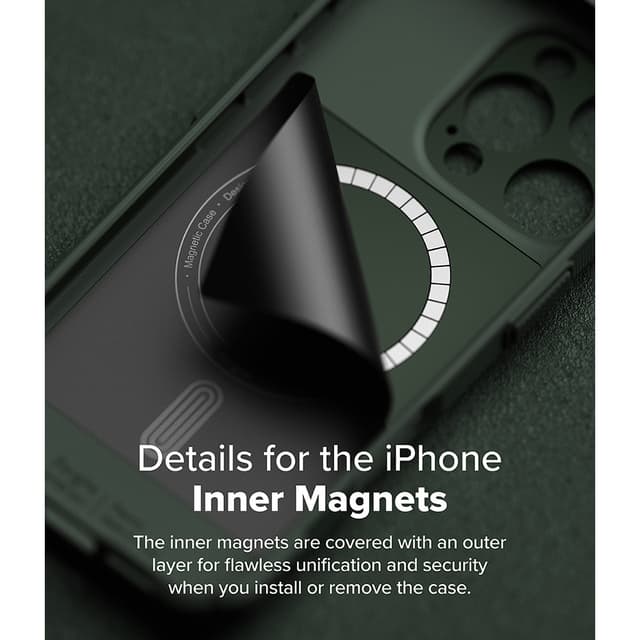 Ringke Rugged Gear Magnetic Compatible With iPhone 16 Pro Max Case , Prevents Oily Smudges Enhanced Grip Protective Cover Designed for iPhone 16 Pro Max Cover- Dark Green