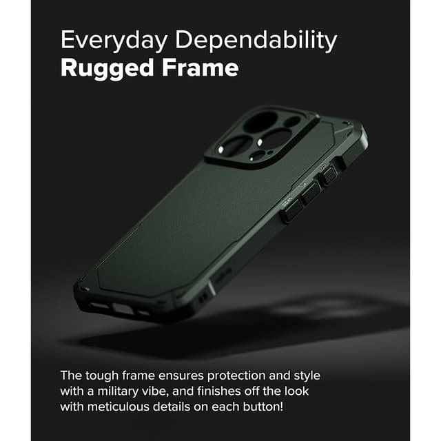 Ringke Rugged Gear Magnetic Compatible With iPhone 16 Pro Max Case , Prevents Oily Smudges Enhanced Grip Protective Cover Designed for iPhone 16 Pro Max Cover- Dark Green