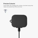 حقيبة سماعات بلوتوث الجيل الثالث المطاطية مع حمالة معدنية باللون الاسود او اوزون Bluetooth Earbuds Case 3rd Gen Rubber Design with Metal Keychain in Black O Ozone