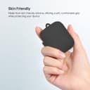 حقيبة سماعات بلوتوث الجيل الثالث المطاطية مع حمالة معدنية باللون الاسود او اوزون Bluetooth Earbuds Case 3rd Gen Rubber Design with Metal Keychain in Black O Ozone