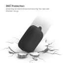 حقيبة سماعات بلوتوث الجيل الثالث المطاطية مع حمالة معدنية باللون الاسود او اوزون Bluetooth Earbuds Case 3rd Gen Rubber Design with Metal Keychain in Black O Ozone