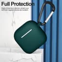 O Ozone for AirPods 4 Silicone Case Cover (2024) ,Full Body Protective Shock-Resistant Silicone Case Cover Compatible with Apple AirPods 4th Generation With Carabiner For Men & Women - Deep Green