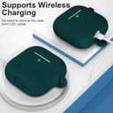 O Ozone for AirPods 4 Silicone Case Cover (2024) ,Full Body Protective Shock-Resistant Silicone Case Cover Compatible with Apple AirPods 4th Generation With Carabiner For Men & Women - Deep Green