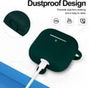 O Ozone for AirPods 4 Silicone Case Cover (2024) ,Full Body Protective Shock-Resistant Silicone Case Cover Compatible with Apple AirPods 4th Generation With Carabiner For Men & Women - Deep Green