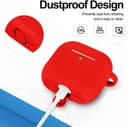 O Ozone for AirPods 4 Silicone Case Cover (2024) ,Full Body Protective Shock-Resistant Silicone Case Cover Compatible with Apple AirPods 4th Generation With Carabiner For Men & Women - Red