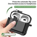 حقيبة الجيل الرابع للايربودز البيضاء المضادة للكسر مع قفل حماية او اوزون AirPods 4 Case White Shockproof Cover with Secure Lock Protection O Ozone