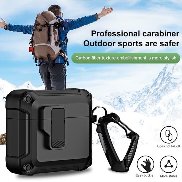 حقيبة الجيل الرابع للايربودز البيضاء المضادة للكسر مع قفل حماية او اوزون AirPods 4 Case White Shockproof Cover with Secure Lock Protection O Ozone