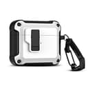 حقيبة الجيل الرابع للايربودز البيضاء المضادة للكسر مع قفل حماية او اوزون AirPods 4 Case White Shockproof Cover with Secure Lock Protection O Ozone