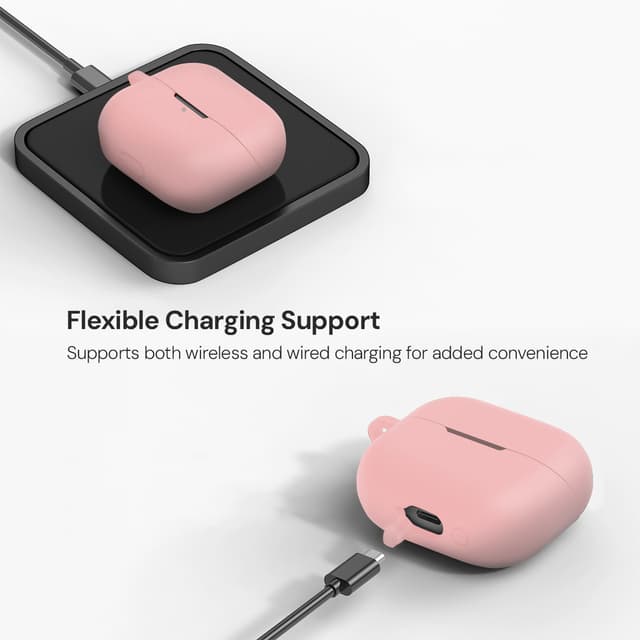 حقيبة سماعات سامسونغ بلوتوث الجيل الثالث مع حمالة معدنية باللون الوردي او اوزون Pink Protective Case for Samsung Bluetooth 3rd Gen Earbuds With Metal Strap O Ozone