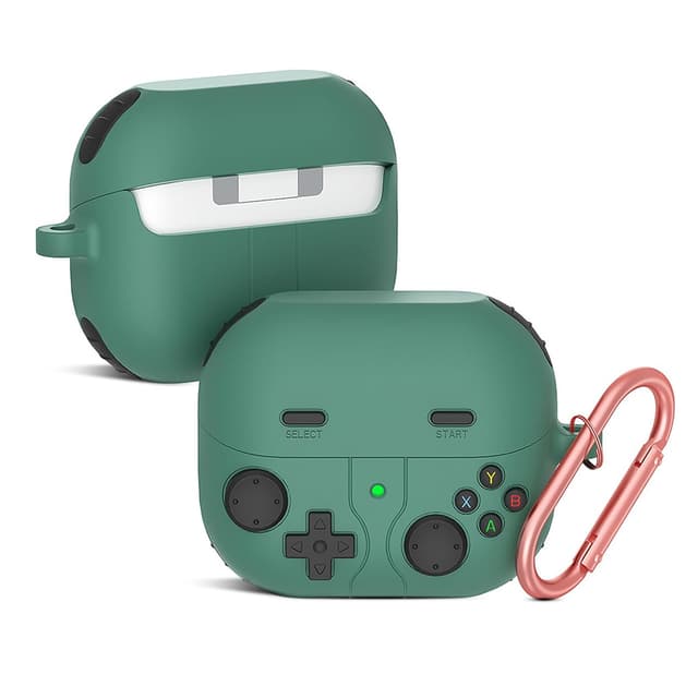 O Ozone Case Compatible with Samsung Galaxy Buds3 Case & Galaxy Buds 3 Pro Case Cover (2024), 3D Game Console Design Silicone Protective Cover with Keychain- Green