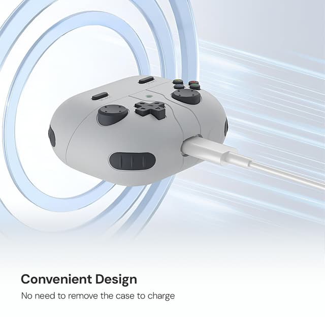 O Ozone Case Compatible with Samsung Galaxy Buds3 Case & Galaxy Buds 3 Pro Case Cover (2024), 3D Game Console Design Silicone Protective Cover with Keychain- Grey