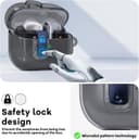 O Ozone Case Compatible with Samsung Galaxy Buds3 Case & Galaxy Buds 3 Pro Case Cover (2024), Anti-drop Anti-scratch Lock Clip Flexible TPU Clear Protection Case with Carabiner- Black