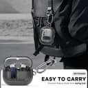 O Ozone Case Compatible with Samsung Galaxy Buds3 Case & Galaxy Buds 3 Pro Case Cover (2024), Anti-drop Anti-scratch Lock Clip Flexible TPU Clear Protection Case with Carabiner- Black