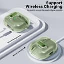 O Ozone Case Compatible with Samsung Galaxy Buds3 Case & Galaxy Buds 3 Pro Case Cover (2024), Anti-drop Anti-scratch Lock Clip Flexible TPU Clear Protection Case with Carabiner- Green