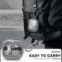 O Ozone Case Compatible with Samsung Galaxy Buds3 Case & Galaxy Buds 3 Pro Case Cover (2024), Anti-drop Anti-scratch Lock Clip Flexible TPU Clear Protection Case with Carabiner- Silver