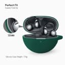 O Ozone Silicone Case Compatible with HUAWEI FreeClip, Shockproof and Scratch-Resistant Full-Body Protection Headphone Cover with Anti-Lost Keychain- Dark green