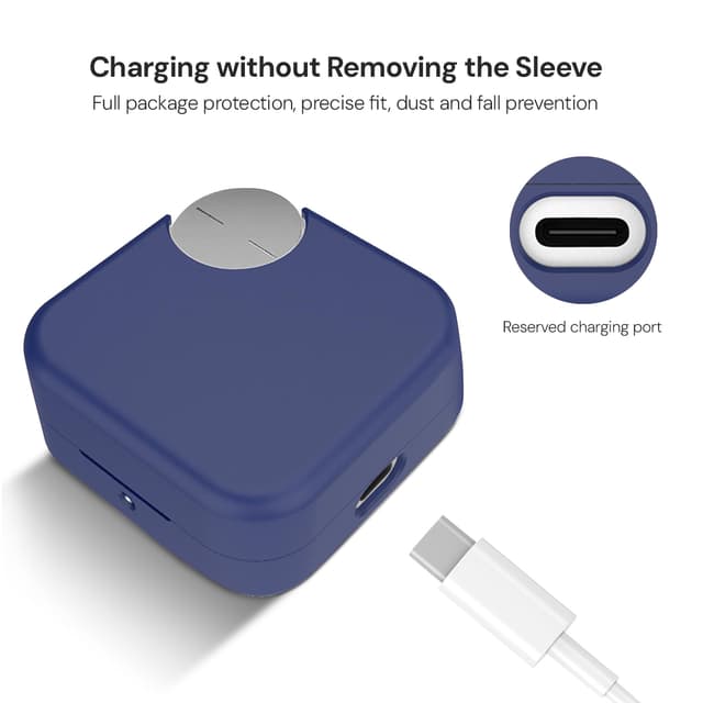 كفر سماعات سيليكون متوافق مع سماعات اس ام اف مع سلسلة مفاتيح أزرق داكن أو أوزون O Ozone Silicone Case Compatible with CMF By Nothing Buds Pro 2 Shockproof and Scratch Resistant Full Body Protection Cover with Anti Lost Keychain Dark Blue