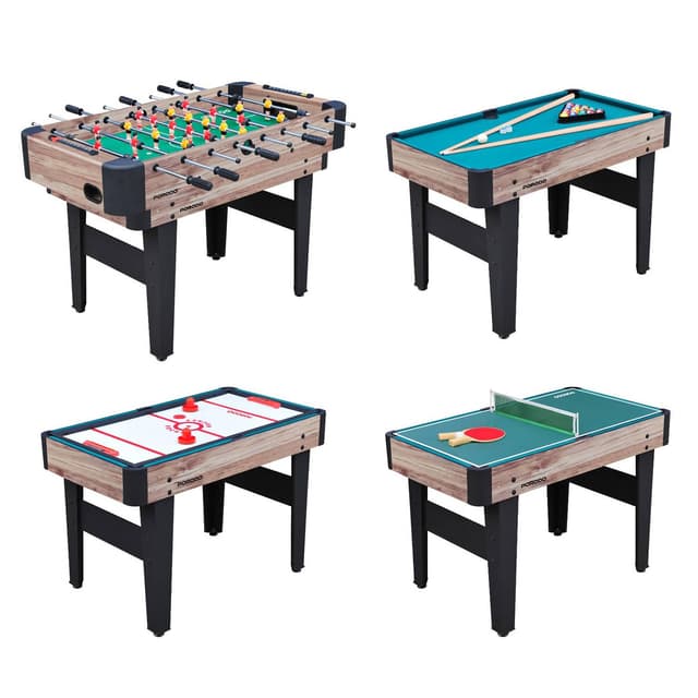 Porodo Lifestyle Multi-Game Table with Foosball Table, Billiard Table, Hockey Table & Table Tennis, Easy Transition, Quick Set-up, Full Package Accessories