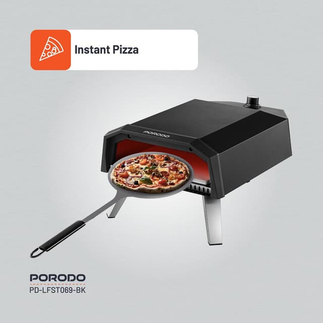 فرن بيتزا غاز​ للرحلات بورودو 12 بوصة 4100 واط Porodo Pizza Outdoor Oven