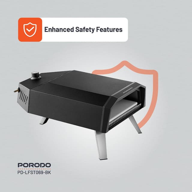 فرن بيتزا غاز​ للرحلات بورودو 12 بوصة 4100 واط Porodo Pizza Outdoor Oven