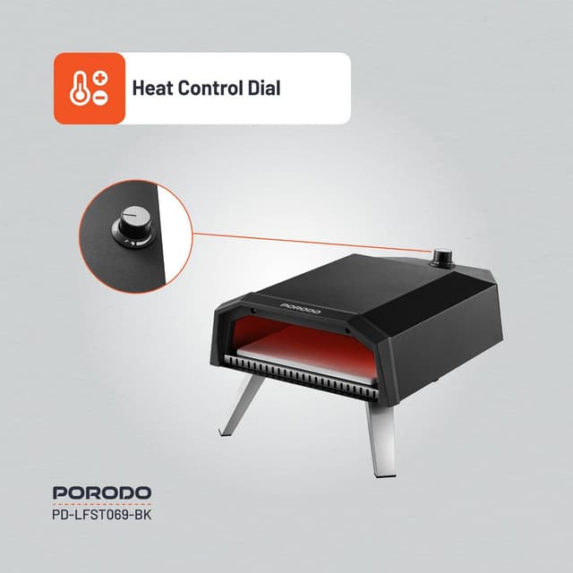 فرن بيتزا غاز​ للرحلات بورودو 12 بوصة 4100 واط Porodo Pizza Outdoor Oven
