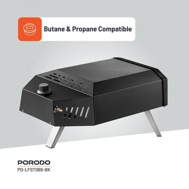 فرن بيتزا غاز​ للرحلات بورودو 12 بوصة 4100 واط Porodo Pizza Outdoor Oven