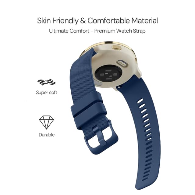 O Ozone 20mm Silicone Bands Compatible With Samsung Galaxy Watch 6/5/4 Band 40/ 44mm, Galaxy Watch 6 Classic Bands 43m/47mm, Silicone Sports Replacement Strap with Metal Buckle for Men - Dark Blue