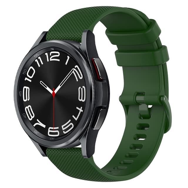 O Ozone 20mm Silicone Bands Compatible With Samsung Galaxy Watch 6/5/4 Band 40/ 44mm, Galaxy Watch 6 Classic Bands 43m/47mm, Silicone Sports Replacement Strap with Metal Buckle for Men - Dark Green