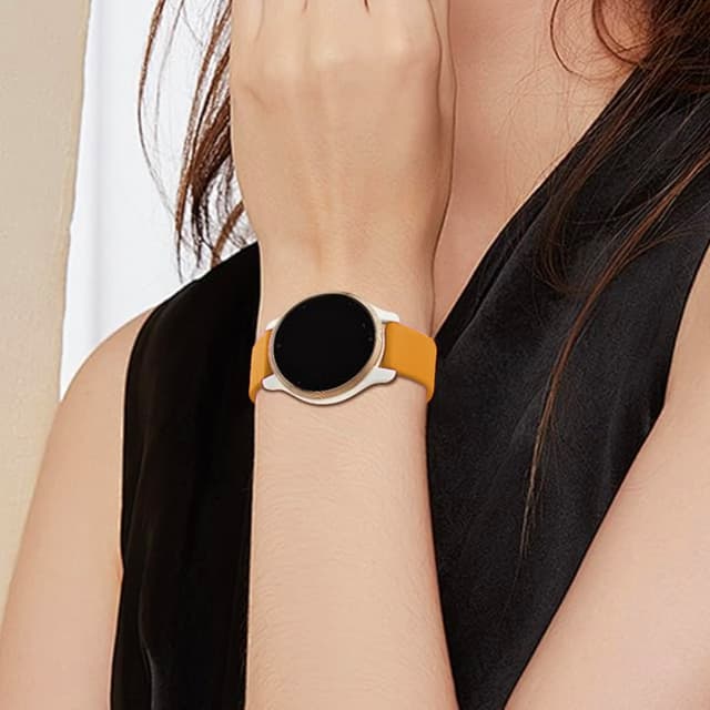 ستراب ساعة سامسونغ الذكية السيليكوني المرن باللون الاصفر او اوزون Yellow Flexible Silicone Strap for Samsung Smartwatch O Ozone