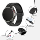 O Ozone Compatible with Samsung Galaxy Watch 6 5 4 40mm 44mm/Galaxy Watch 6 Classic 43mm 47mm/Watch 5 Pro 45mm/Watch 4 Classic 42mm 46mm, 20mm Silicone Replacement Strap with Magnetic Buckle - Pink