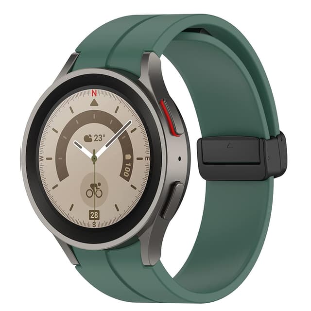 سوار ساعة سامسونج سيليكون متوافق مع ساعة سامسونج جالكسي 4/5/6 مع مشبك مغناطيسي زيتي او اوزون O Ozone Compatible with Samsung Galaxy Watch 6 5 4 Silicone Replacement Strap