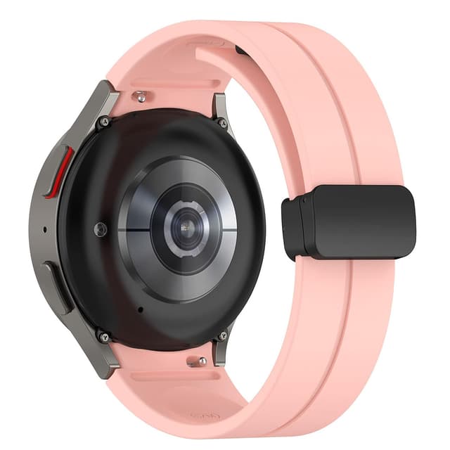 O Ozone Compatible with Samsung Galaxy Watch 6 5 4 40mm 44mm/Galaxy Watch 6 Classic 43mm 47mm/Watch 5 Pro 45mm/Watch 4 Classic 42mm 46mm, 20mm Silicone Replacement Strap with Magnetic Buckle - Pink