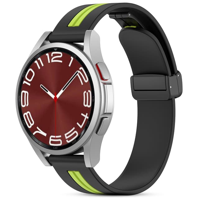 O Ozone Bands Compatible With Samsung Galaxy Watch 3 45mm/Galaxy Watch 46mm/Gear S3 Frontier/Classic, 22mm Soft Silicone Strap With Magnetic Buckle Sport Wristband for Women Men - Black & Green