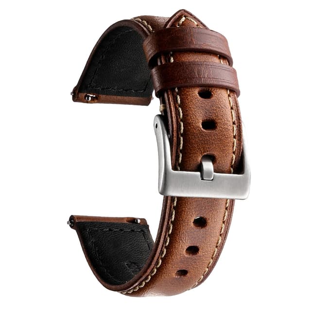 سوار ساعة سامسونج جلد للرجال والنساء متوافق مع ساعة سامسونج جالكسي 3 مقاس 22 مم بني فاتح او اوزون O Ozone Leather Strap Compatible With Samsung Galaxy Watch 3 
