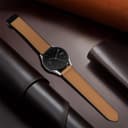 O Ozone Leather Silicone Watch Band for Samsung Galaxy Watch 3 45mm / Galaxy Watch 46mm , 22mm Magnetic Buckle Quick Release Replacement Strap with D-Buckle Wristband for Men Women - Light Brown