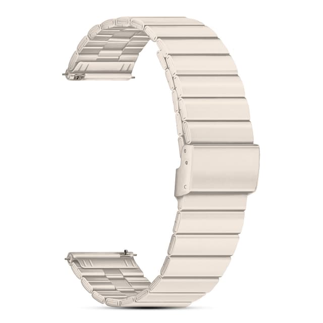 ستراب ساعة سامسونغ الذكية المعدني المقاوم للصدأ باللون الفضي اللامع او اوزون Polished Silver Stainless Steel Watch Strap for Samsung Galaxy Smartwatches O Ozone