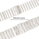 ستراب ساعة سامسونغ الذكية المعدني المقاوم للصدأ باللون الفضي اللامع او اوزون Polished Silver Stainless Steel Watch Strap for Samsung Galaxy Smartwatches O Ozone