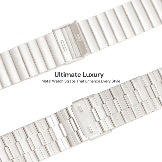 ستراب ساعة سامسونغ الذكية المعدني المقاوم للصدأ باللون الفضي اللامع او اوزون Polished Silver Stainless Steel Watch Strap for Samsung Galaxy Smartwatches O Ozone