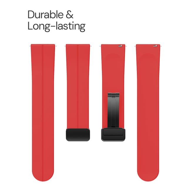 O Ozone Silicone Watch Band Compatible with CMF by Nothing Watch Pro/Watch Pro 2 Watchband Bracelet, Magnetic Folding Buckle Adjustable Soft Silicone Sport Replacement Watch Straps for Men Women - Red