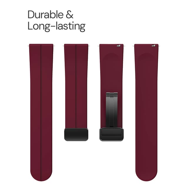 O Ozone Silicone Watch Band Compatible with CMF by Nothing Watch Pro/Watch Pro 2 , Magnetic Folding Buckle Adjustable Soft Silicone Sport Replacement Watch Straps for Men Women - Red wine