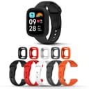 مجموعة بدائل ستراب ساعة ريدمي الذكية مع الاطار الحامي للشاشة بعدة الوان او اوزون Smartwatch Strap Set for Redmi Watch with Screen Protection Assorted Colors O Ozone