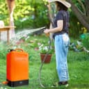 شطاف متنقل للسفر مع جالون ماء سيليكون قابل للطي 15 لتر 2200 مللي أمبير Portable Outdoor Shower Silicone Gallon Water Tank