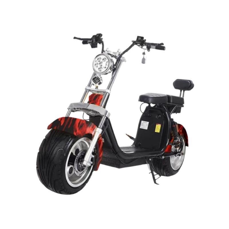 Megastar Megawheels 3000w Trendy Coco Harley Scooter With Fat Wheels And 60v battery - Fire Mix