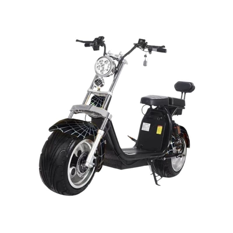 Megastar Megawheels 3000w Trendy Coco Harley Scooter With Fat Wheels And 60v battery - Black Spider